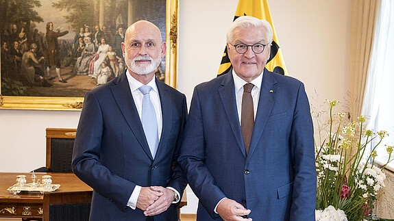 Bundespräsident Steinmeier: Gespräch mit Volker Geyer, Bundesvorsitzender DBB Beamtenbund und Tarifunion