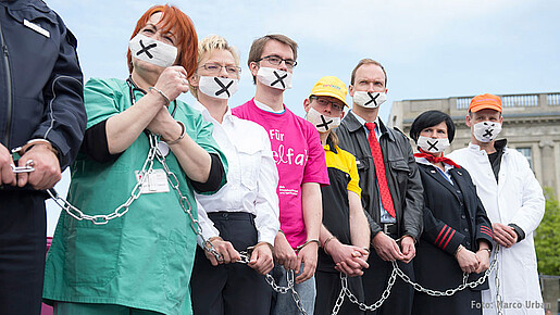 Protest gegen Tarifeinheitsgesetz im Jahr 2014 Protest gegen Tarifeinheitsgesetz im Jahr 2014