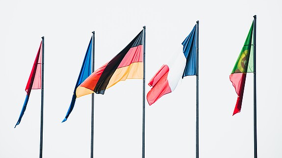 Effiziens-Maschine öffentlicher Dienst in Deutschland Flaggen von Mitgliedstaaten der Europäischen Union