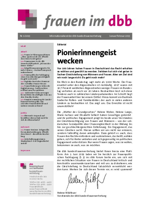 Ausgabe Nr. 01, Januar/Februar 2019
